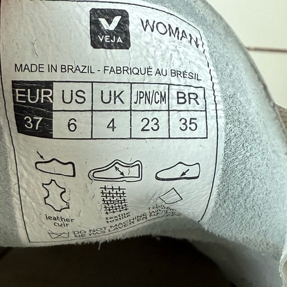 Veja x Madewell V10 Leather Sneakers Lilac with Neon Orange Size EU 37 US 6 - Picture 8 of 10